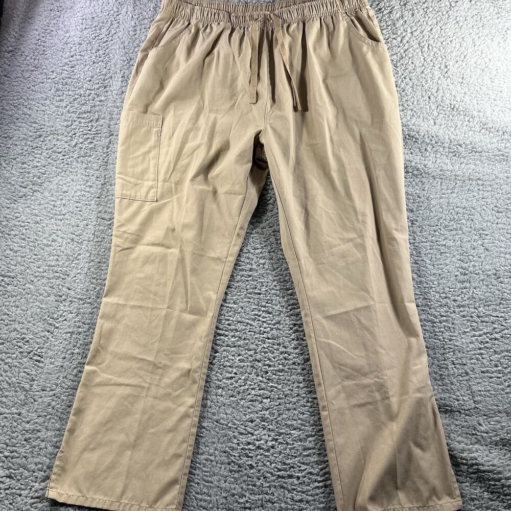 Maevn Red Panda Scrub Pants Size 2XL Khaki Cargo Elastic Waist Drawstring